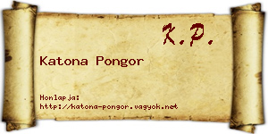 Katona Pongor névjegykártya